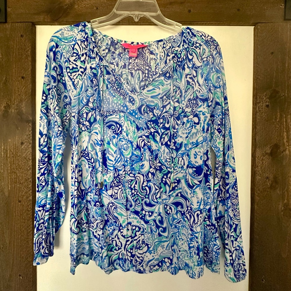 Lilly Pulitzer Willa top royal purple 60 animals XS